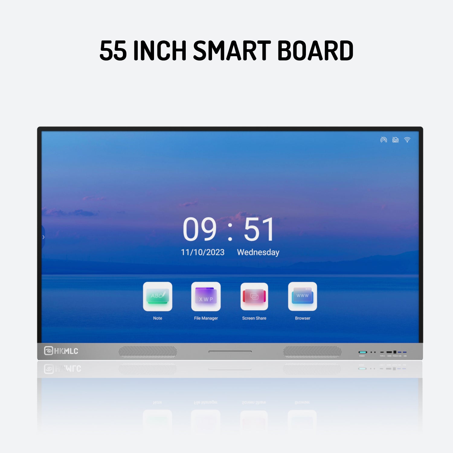 55 Inch Smart Board with 4K Touchscreen for Classrooms & Offices